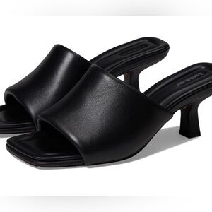 Vince Black Leather Mule Sandal